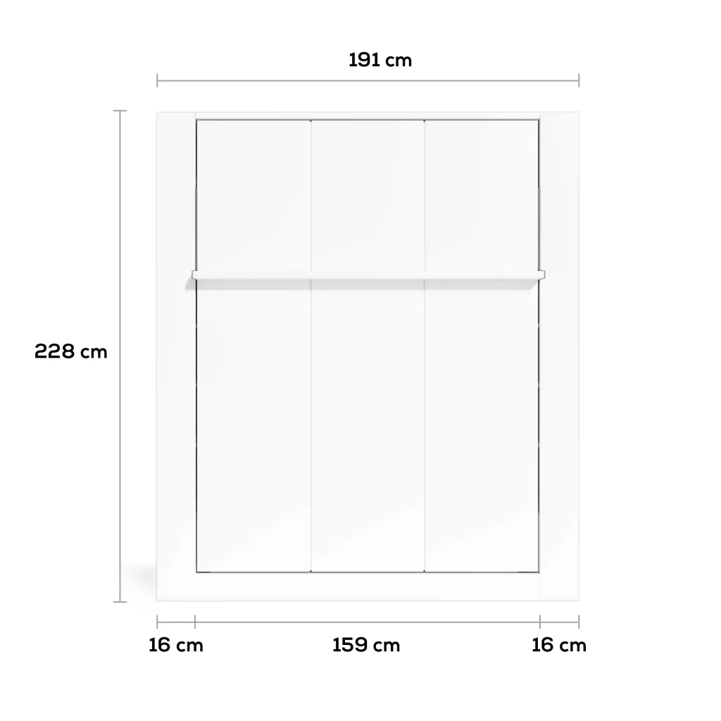 afmeting nova queen vooraanzicht