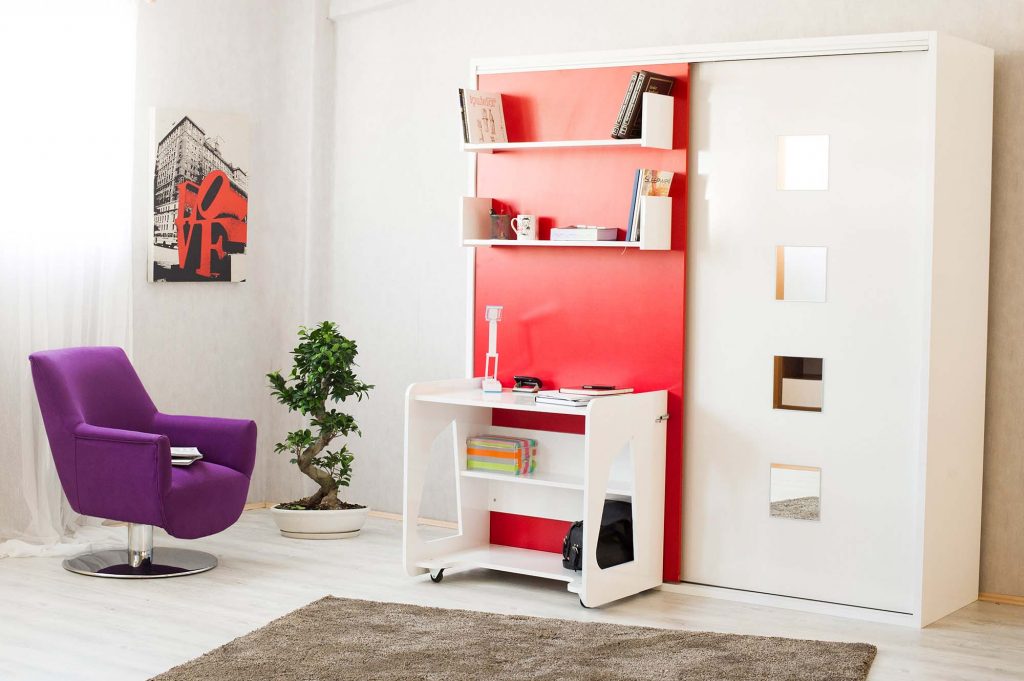 opklapbed studio met bureau