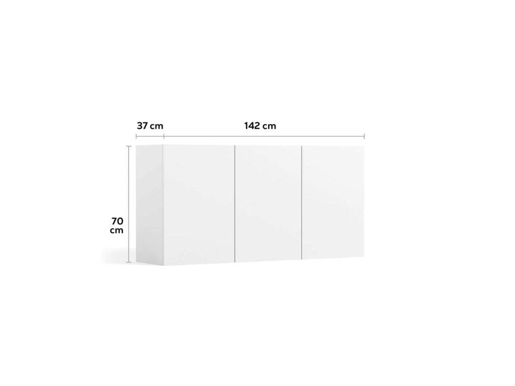 afmeting ligende kast met 3 deuren