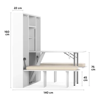 afmetingen secret table and seat set