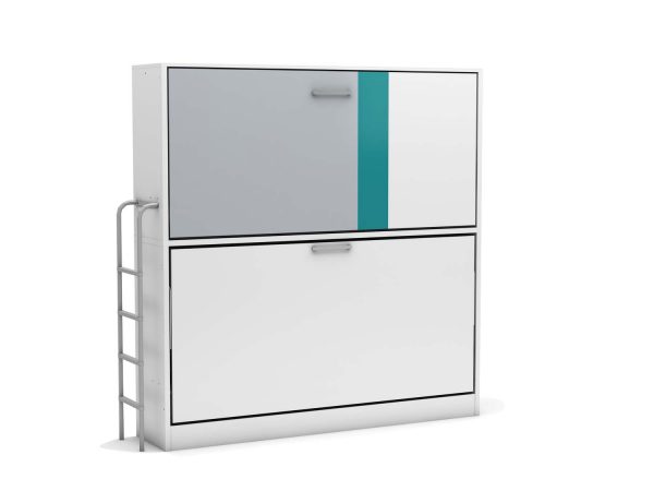 opklapbed smart bunk dicht turquoise