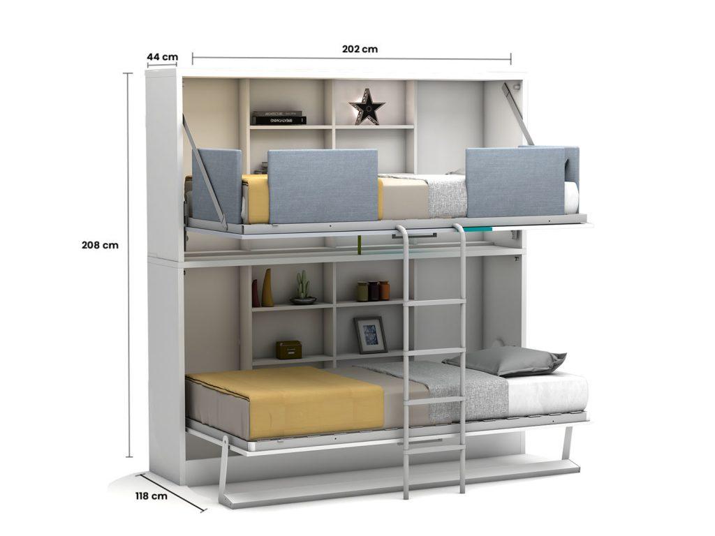 Afmetingen smartbunk opklap stapelbed