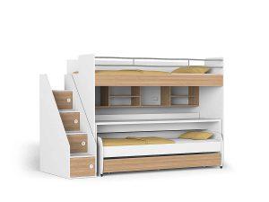 Opklap stapelbed 3 personen - Icon houtlook