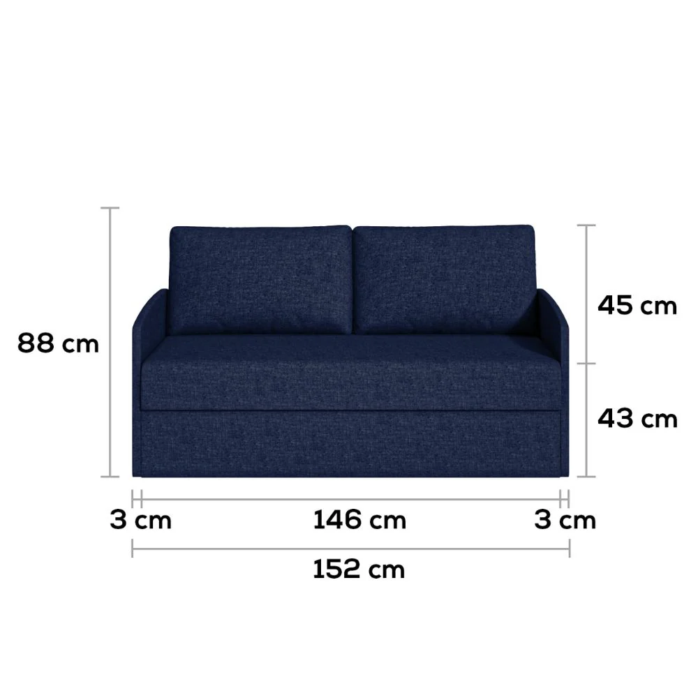 afmetingen bank loft 152 cm
