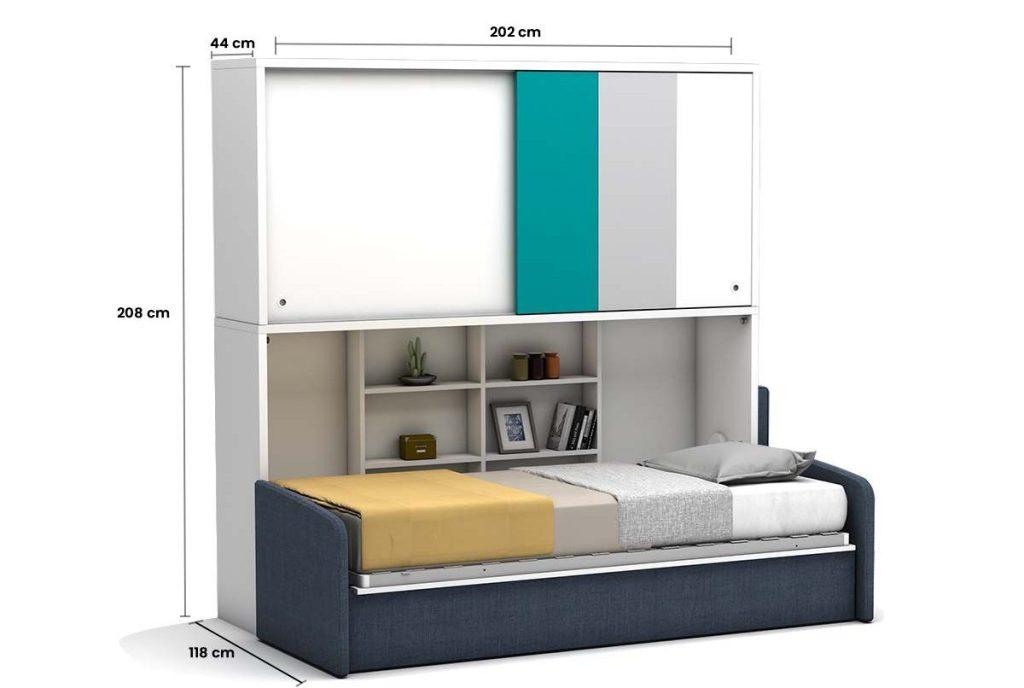 afmetingen opklapbed met bank