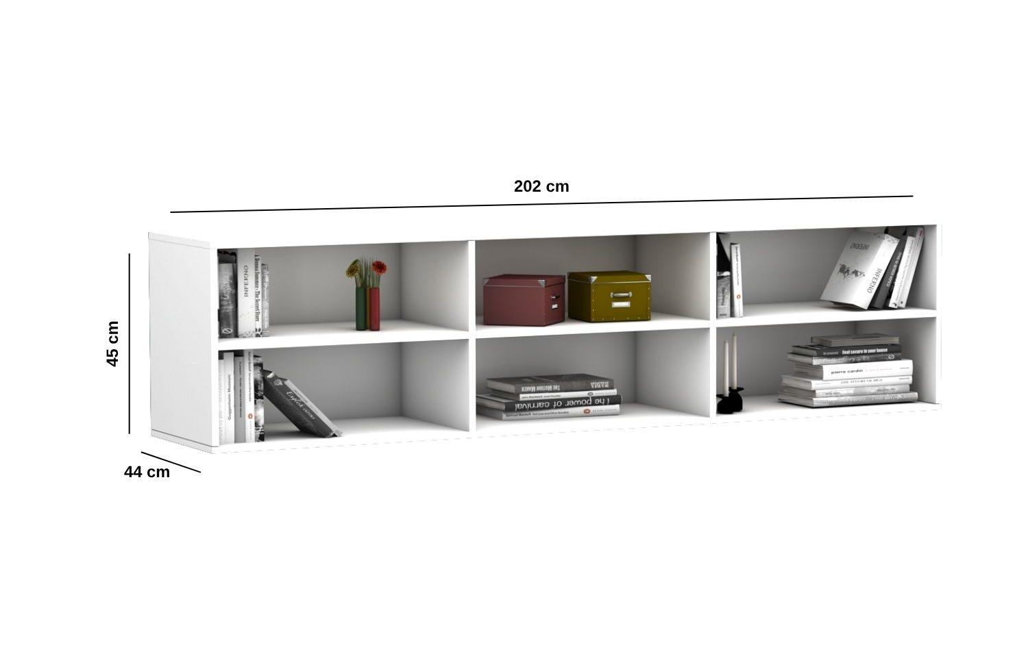 Horizontale kledingkast 3 vakken 2 lagen voor boven je opklapbed