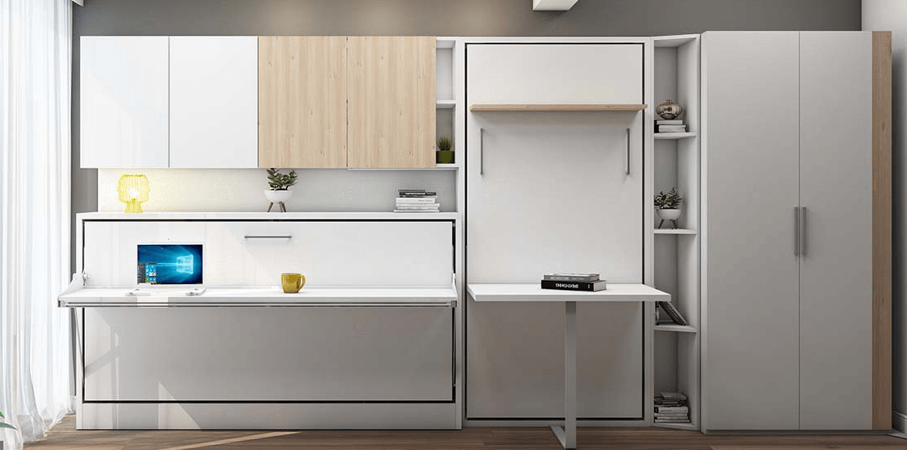 opklapbed met bureau